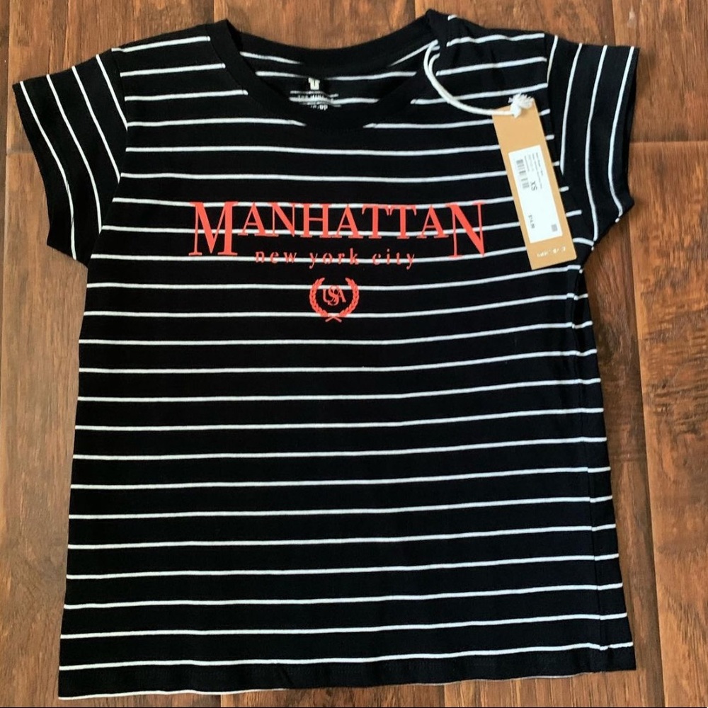 Black and white striped tee
